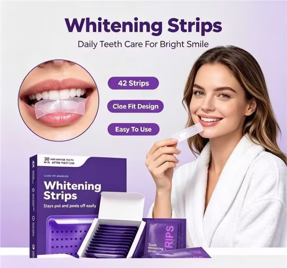 Teeth Whitening Home Kit - Paski do wybielania zębów 42 szt.
