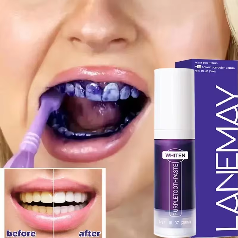 Teeth Whitening Mousse - V34 fioletowa pasta do wybielania zębów
